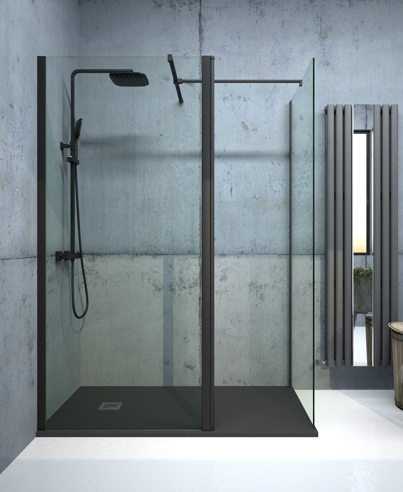 Aspect 900mm Wetroom Panel - Matt Black