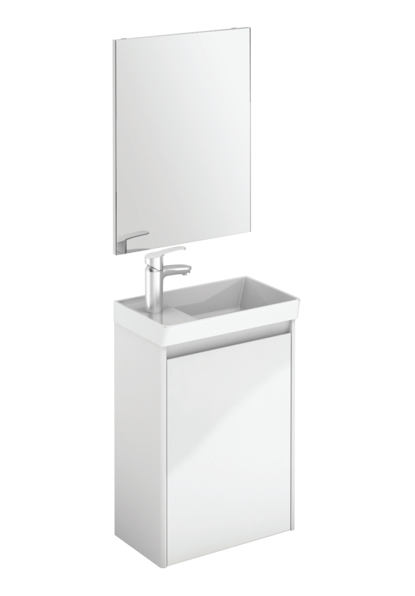 Dijon Cloakroom Gloss White 45cm Wall Hung Vanity Unit