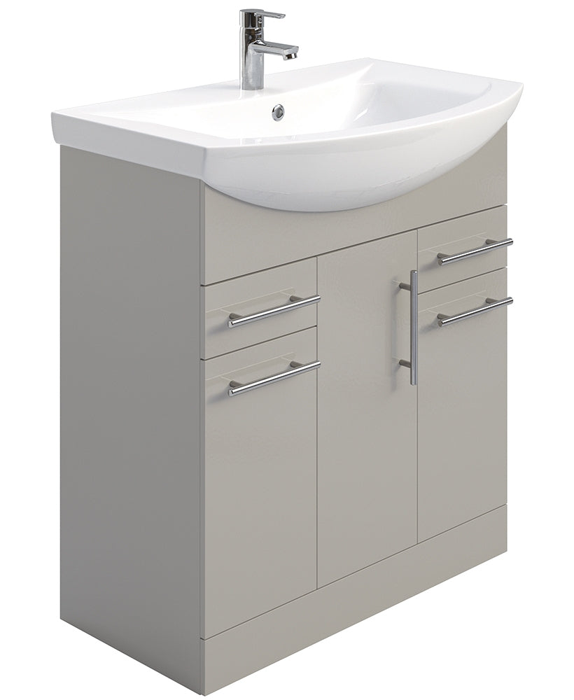 Belmont Gloss Light Grey 75cm Vanity Unit