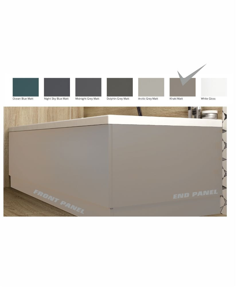 Scandinavian End Bath Panel 700mm Matt Khaki