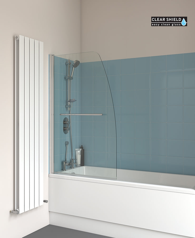 Lunar SB3 Radius Bathscreen With Towel Rail