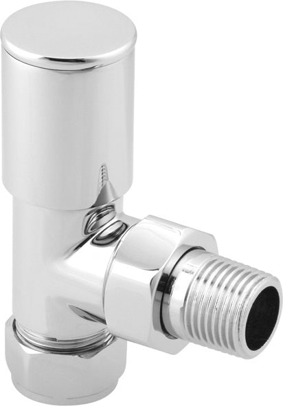 Round Angled Radiator valve Chrome
