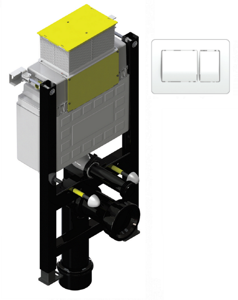 Large Fastfix Frame Low for wall hung WC-Rectangular-White