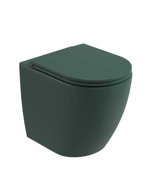 Avanti Back To Wall Rimless WC & Seat - Forest Green