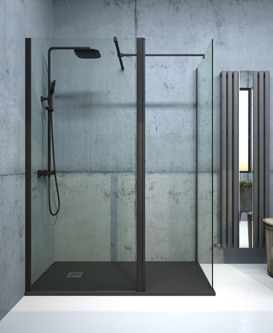 Aspect 700mm Wetroom Panel - Matt Black