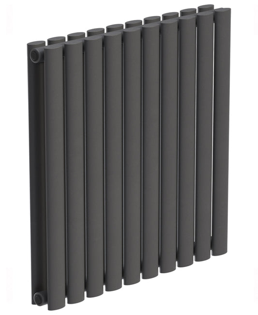 Amura Elliptical Tube Horizontal Designer Radiator  600 X 600 Double Panel Anthracite