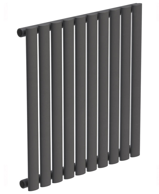 Amura Elliptical Tube Horizontal Designer Radiator  600 X 600 Single Panel Anthracite