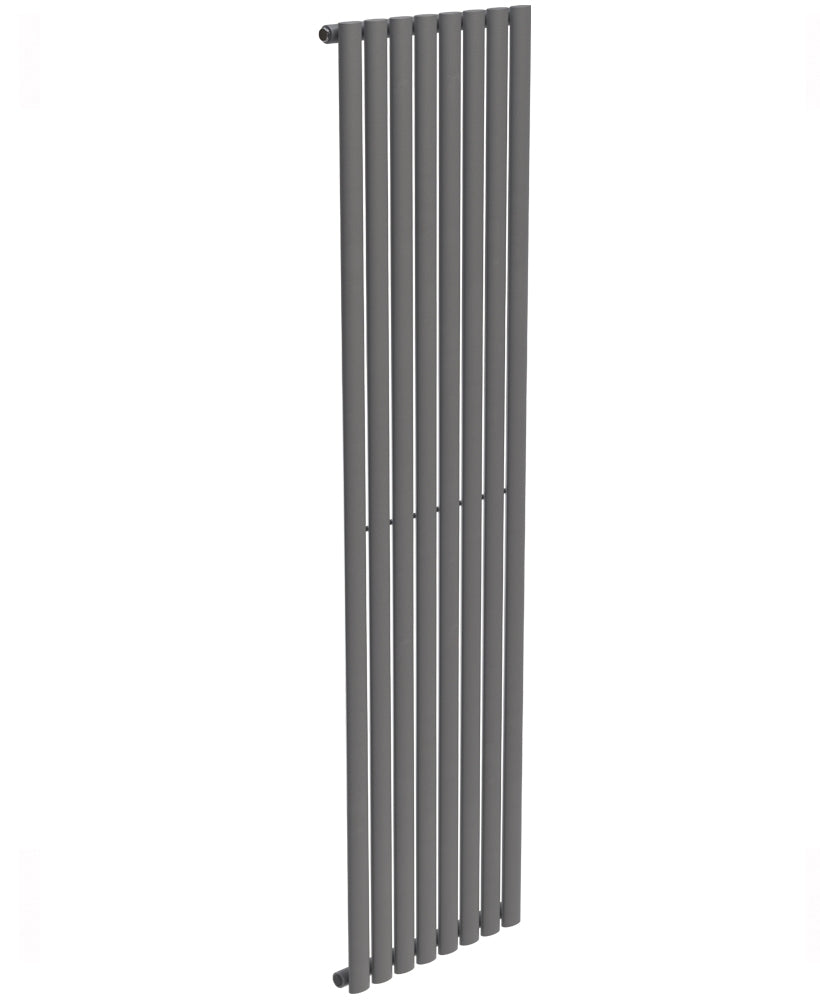 Amura Elliptical Tube Vertical Designer Radiator  1800 X 480 Single Panel Anthracite