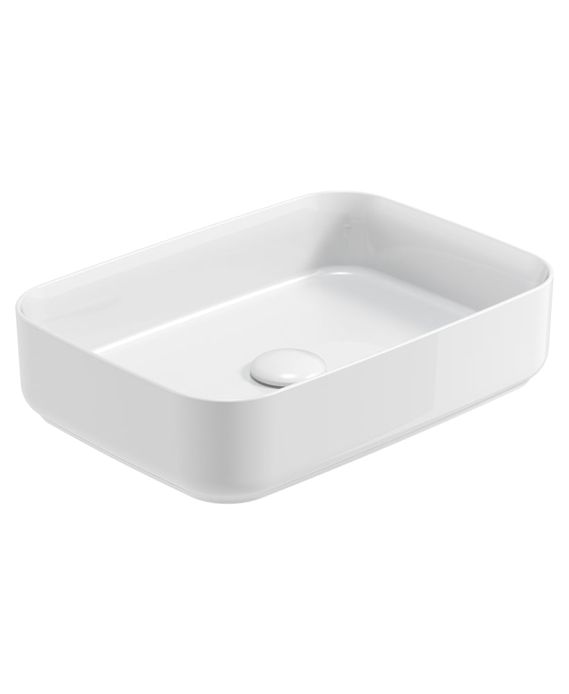 Avanti Square 50cm Vessel Basin with Ceramic Click Clack Waste - Ceramic White