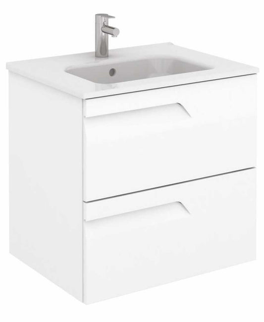 Brava 60 white vanity unit & slim basin