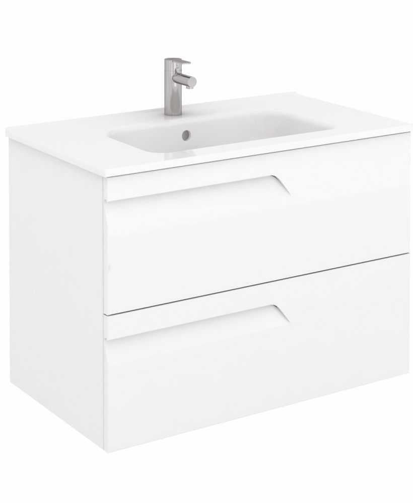 Brava 80 white vanity unit & slim basin