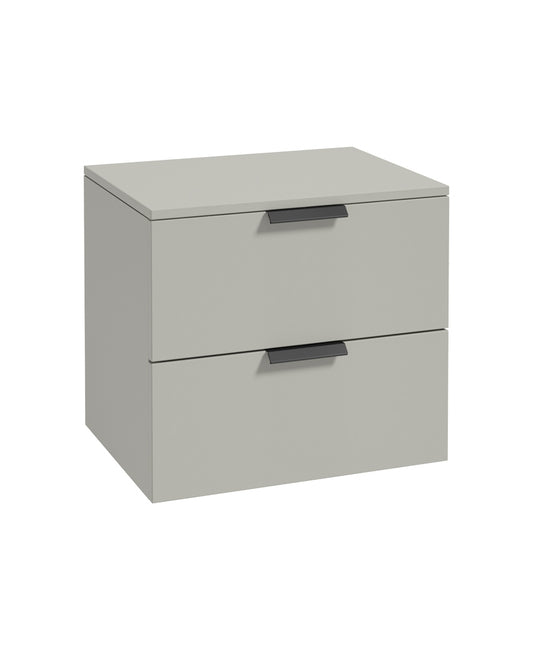 Stockholm 60cm Unit with Counter Top Black Handle Matt Arctic Grey