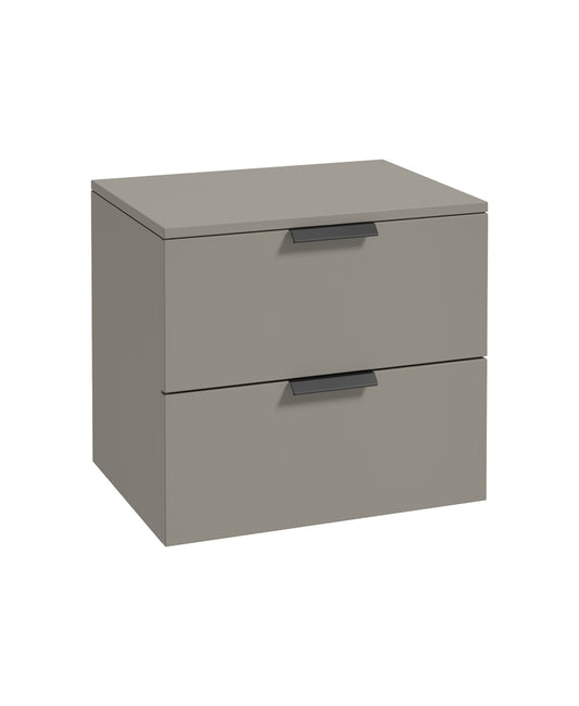 Stockholm 60cm Unit with Counter Top Black Handle Matt Khaki
