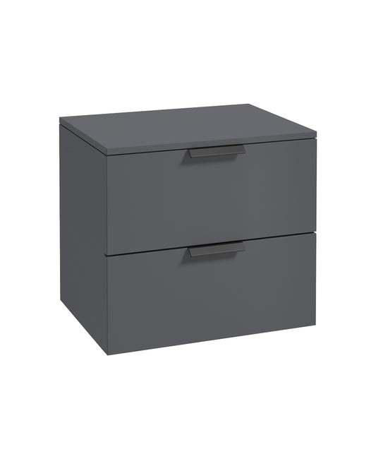 Stockholm 60cm Unit with Counter Top Black Handle Matt Midnight Grey