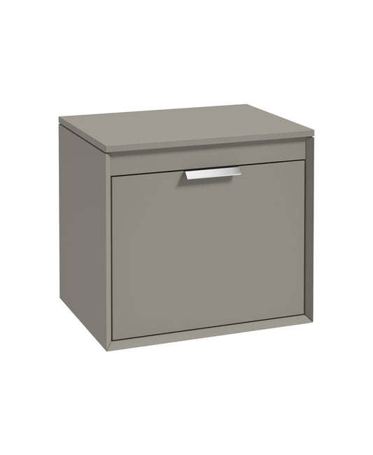 Fjord 60cm Unit with Counter Top Chrome Handle Matt Khaki