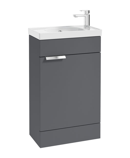 Stockholm 50cm Floor Standing Cloakroom Unit Chrome Handle Matt Midnight Grey
