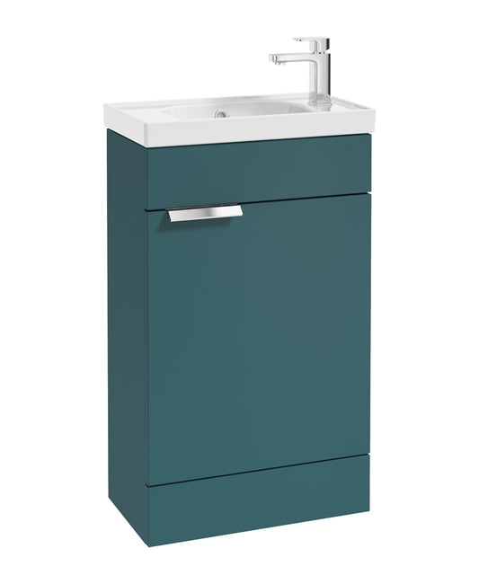 Stockholm 50cm Floor Standing Cloakroom Unit Chrome Handle Matt Ocean Blue