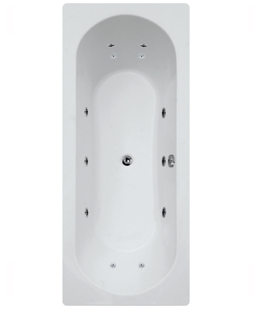 Clover 1800x800mm Double Ended 12 Jet Whirlpool Bath