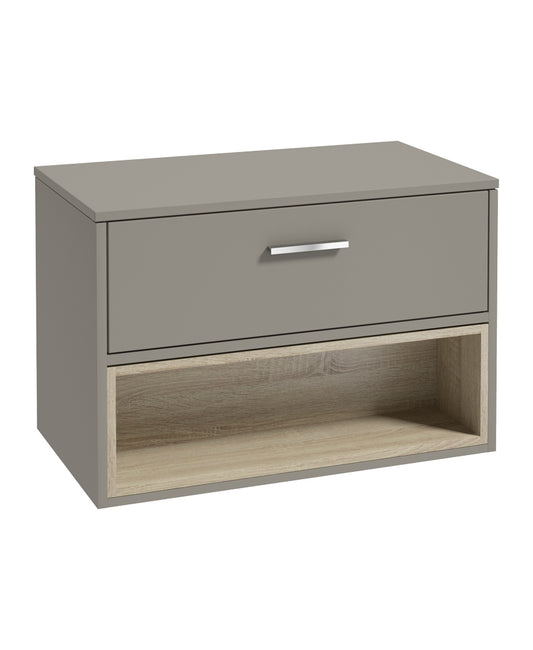 Malmo 80cm Countertop Basin Khaki Matt - Chrome handle