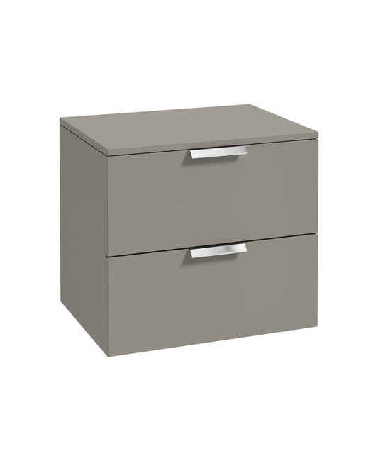 Stockholm 60cm Unit with Counter Top Chrome Handle Matt Khaki