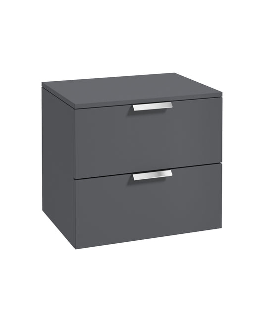 Stockholm 60cm Unit with Counter Top Chrome Handle Matt Midnight Grey