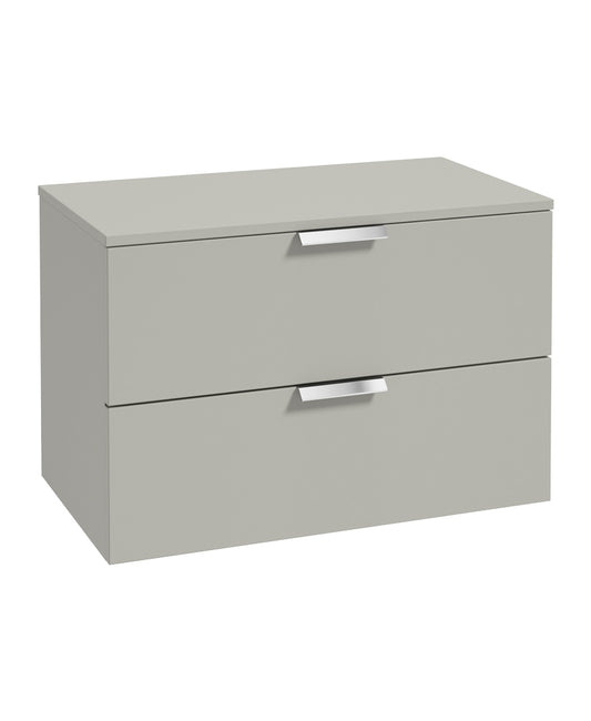 Stockholm 80cm Unit with Counter Top Chrome Handle Matt Arctic Grey