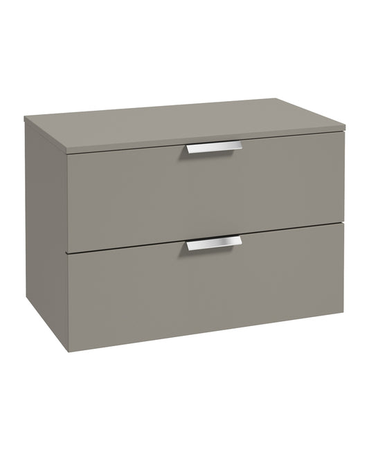 Stockholm 80cm Unit with Counter Top Chrome Handle Matt Khaki
