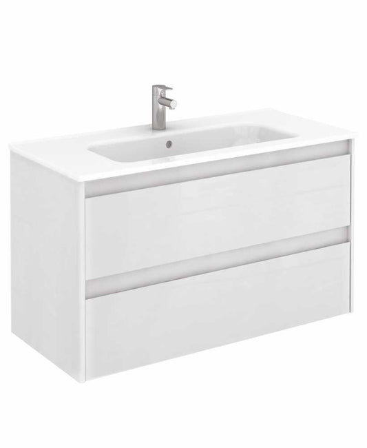 Dijon Gloss White 100cm Vanity Unit