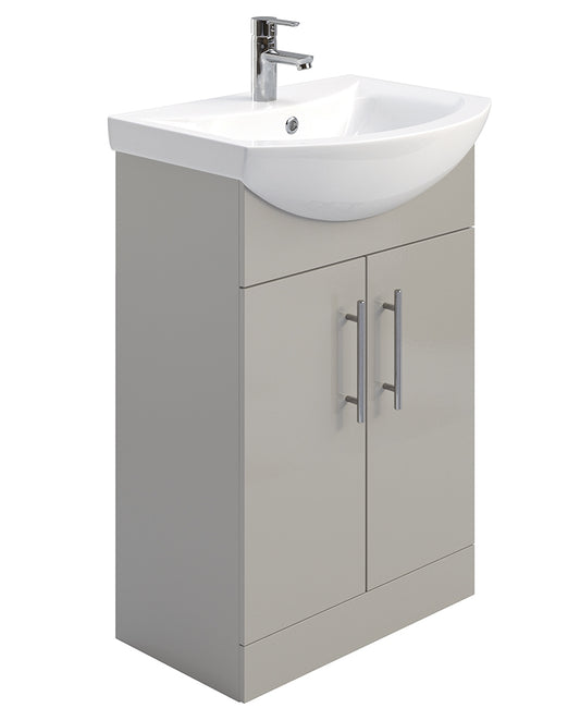 Belmont Gloss Light Grey 55cm Vanity Unit