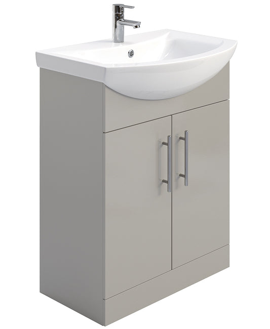 Belmont Gloss Light Grey 65cm Vanity Unit
