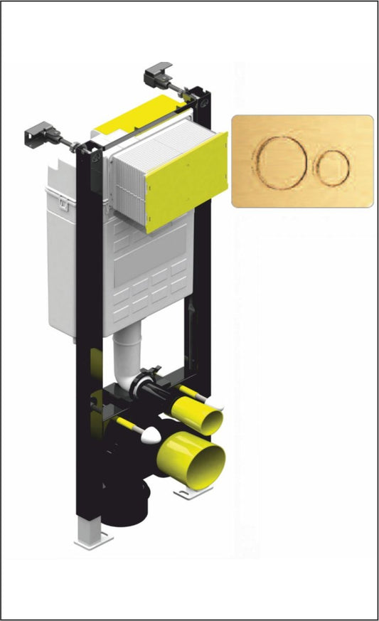 Small Fastfix Frame High for wall hung WC-Circular-Gold