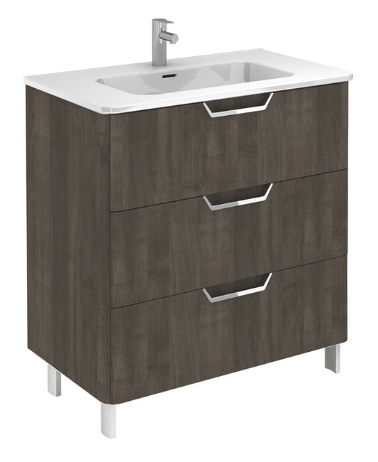 Lyon Smara Ash 3 Drawer 80cm Floor Standing Vanity Unit