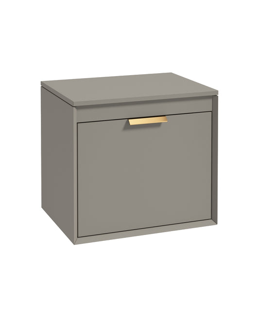 Fjord 60cm Unit with Counter Top Gold Handle Matt Khaki