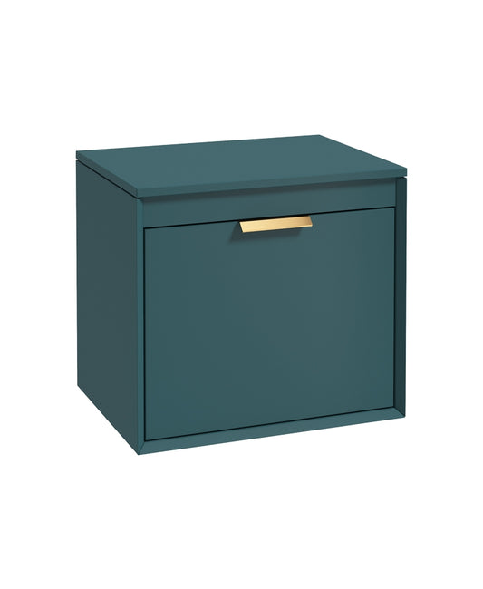 Fjord 60cm Unit with Counter Top Gold Handle Matt Ocean Blue