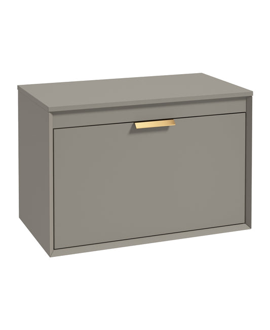 Fjord 80cm Unit with Counter Top Gold Handle Matt Khaki