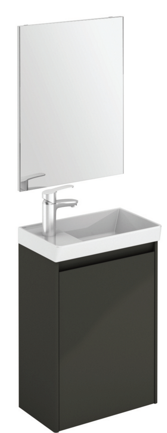 Dijon Cloakroom Gloss Grey 45cm Wall Hung  Vanity Unit