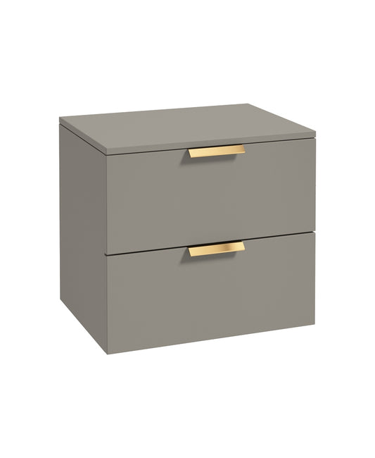 Stockholm 60cm Unit with Counter Top Gold Handle Matt Khaki