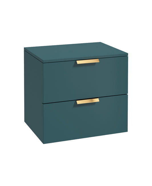 Stockholm 60cm Unit with Counter Top Gold Handle Matt Ocean Blue