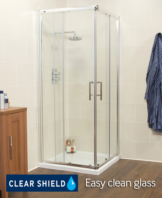 K2 760mm Semi-frameless corner entry door