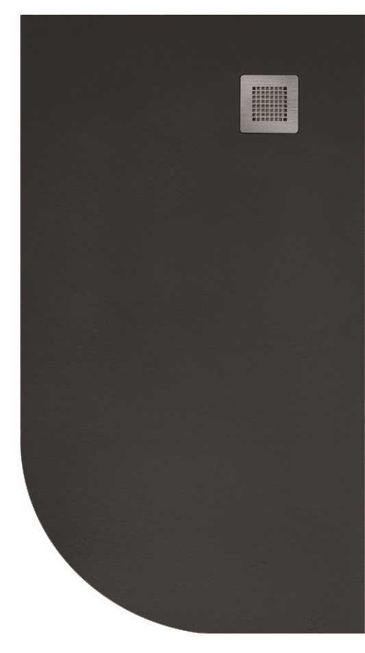 Slate Black 1000x800mm RH Offset Quadrant Shower Tray & Waste