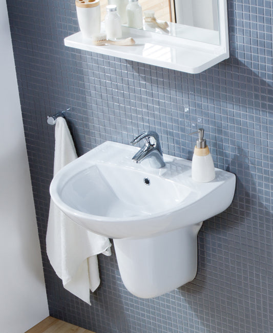 President 55cm Basin 1TH & Semi Pedestal