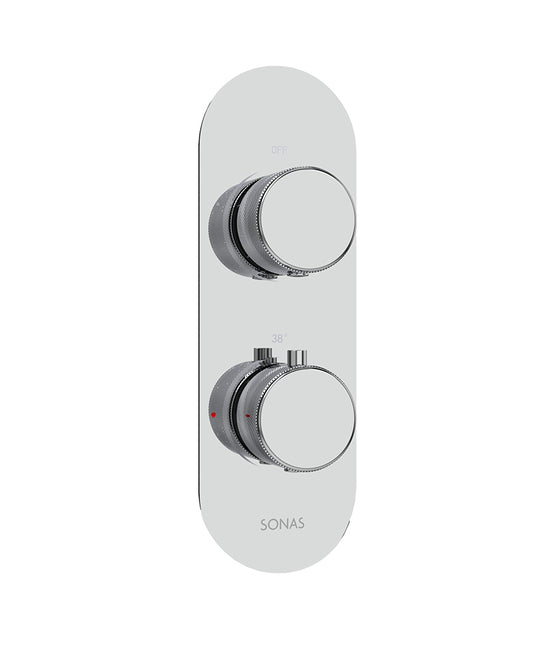 Quantum Knurled Twin Shower Valve Single Outlet Valve