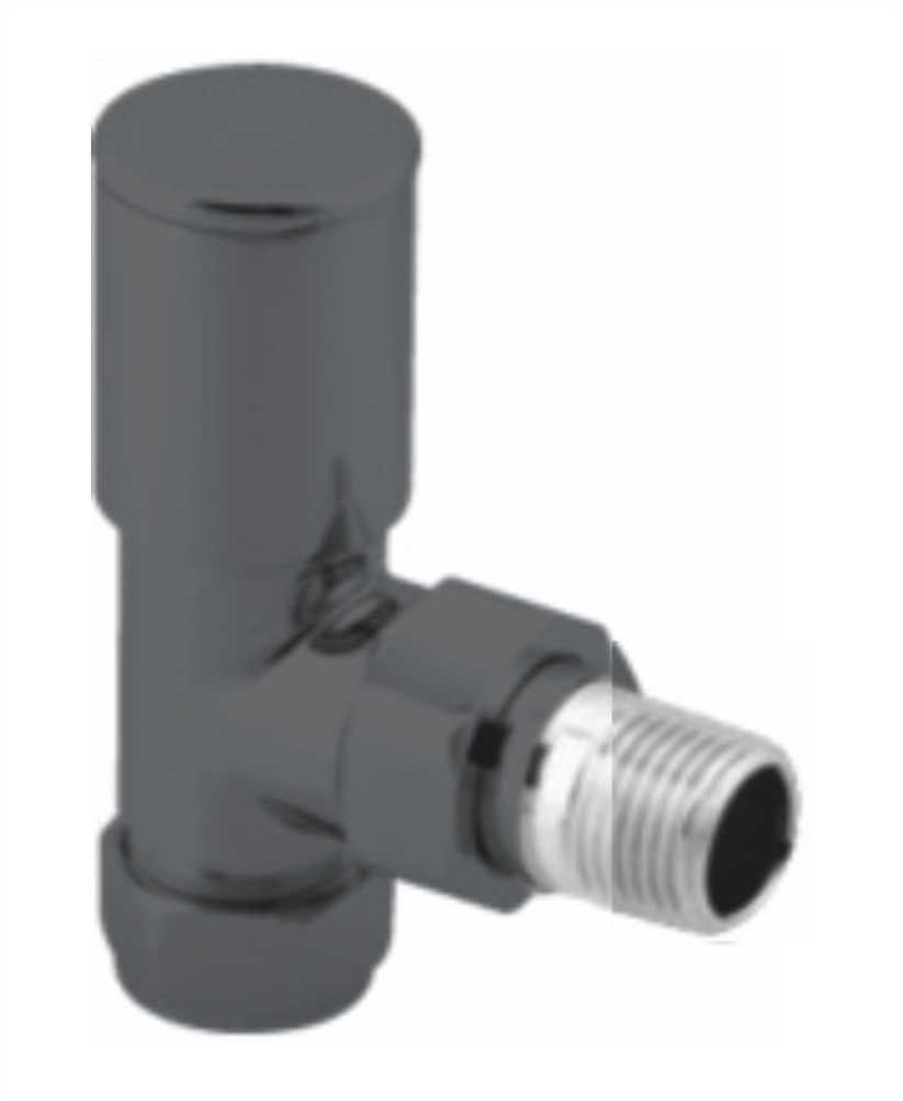 Round Angled Radiator valve Anthracite