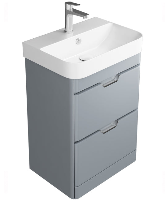 Sott'Aqua Floor Standing 2 Drawer 48cm Light Grey Unit & Basin