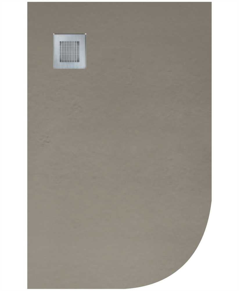 Slate Taupe 1200x800mm LH Offset Quadrant Shower Tray & Waste