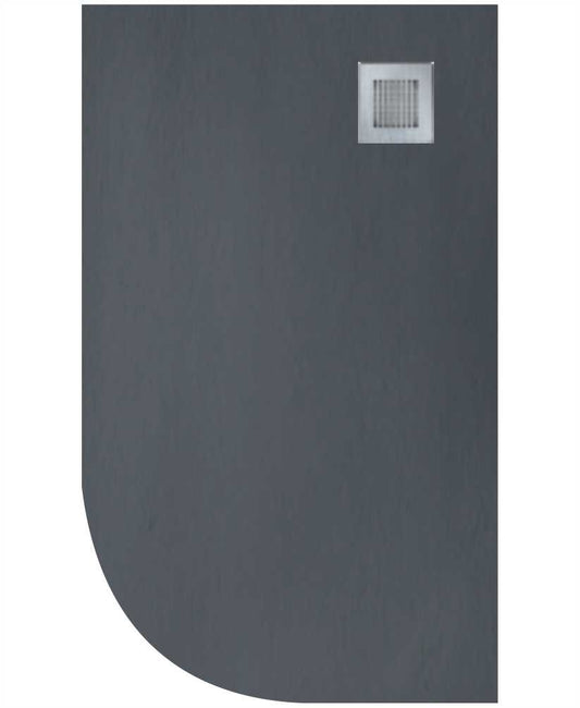 Slate Anthracite 1000x800mm RH Offset Quadrant Shower Tray & Waste