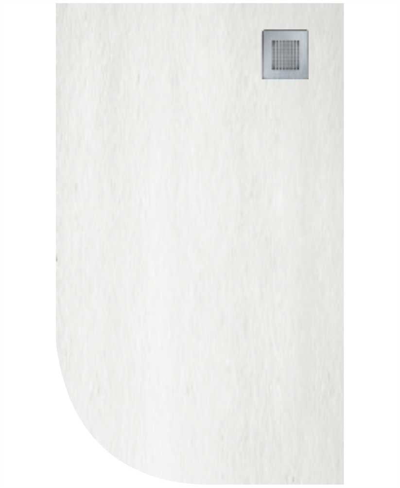 Slate White 1200x900mm RH Offset Quadrant Shower Tray & Waste