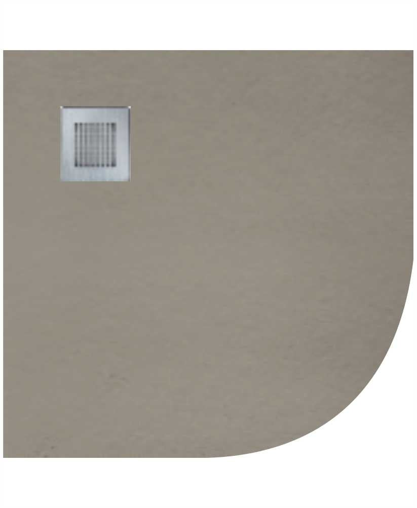 Slate Taupe 900mm Quadrant Shower Tray & Waste