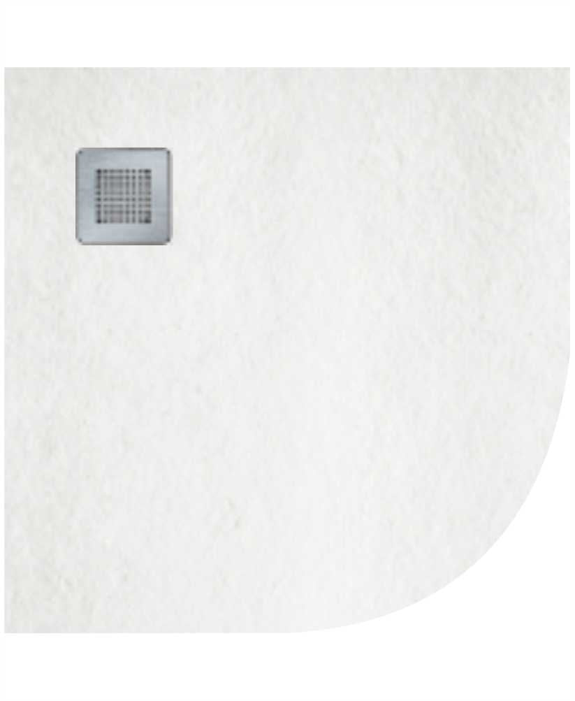 Slate White 900mm Quadrant Shower Tray & Waste