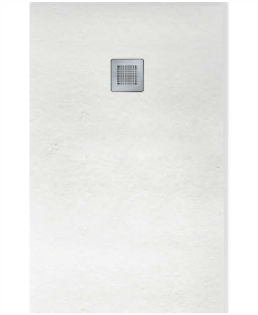 Slate White 900x800mm Rectangular Shower Tray & Waste